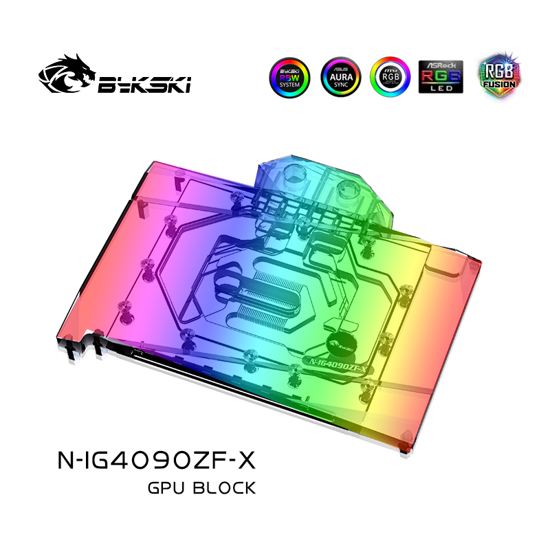 Rtx 4090 Water Block Full Cover - Bykski N-IG4090ZF-X GPU 블록, 다채로운 iGame