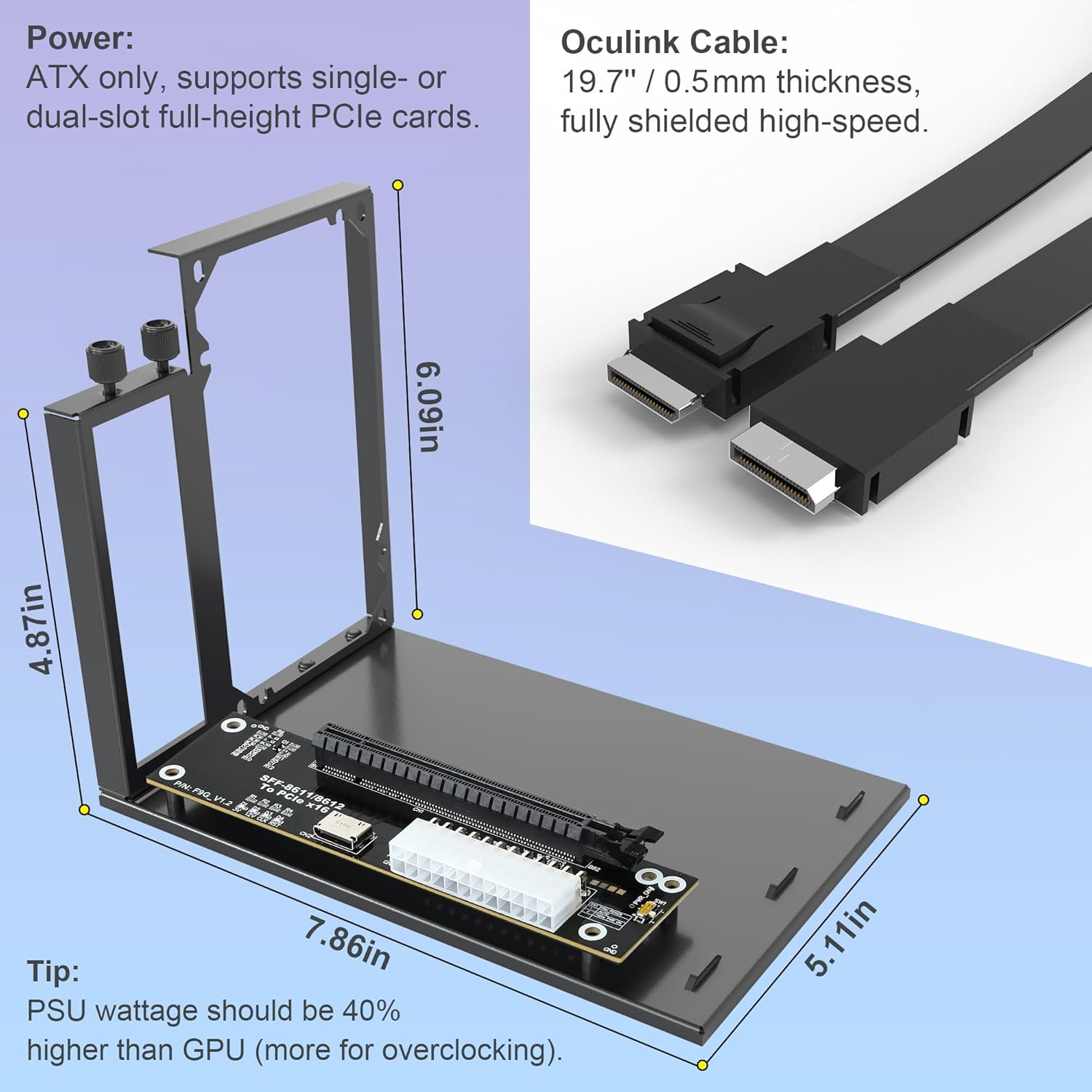 PCIe 4.0 X4 64Gbps EGPU 도크(19. - Oculink Gpu Dock Station 리뷰 및 가격